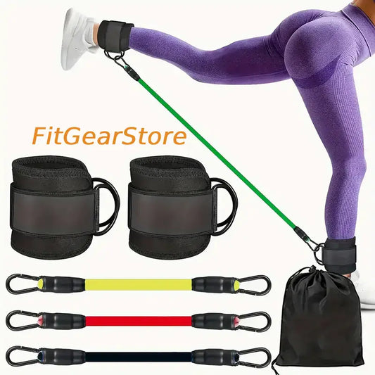 Adjustable Glute Resistance Band Set – Ankle Strap Kickback Trainer