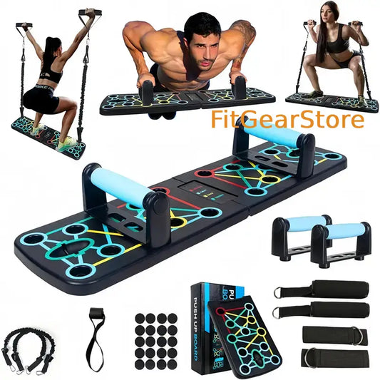 Multi-Function Push-Up Board – 14-in-1 Home Workout System